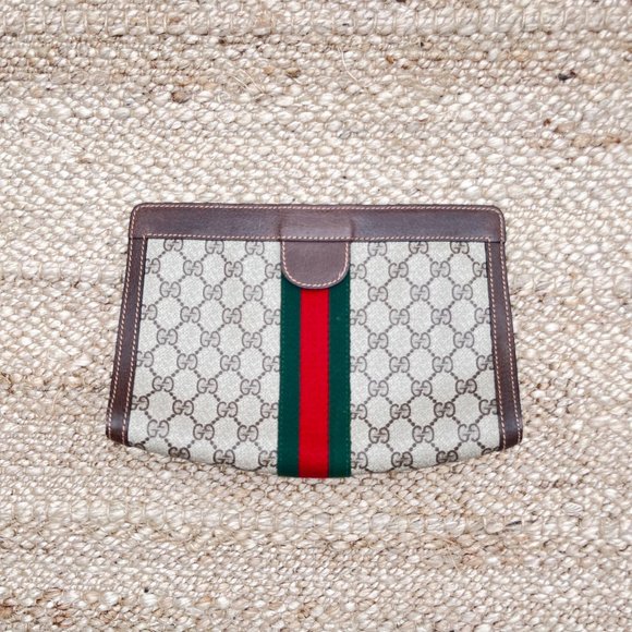 Gucci Vintage 1980s GG Supreme Web Clutch Bag - Picture 2 of 5